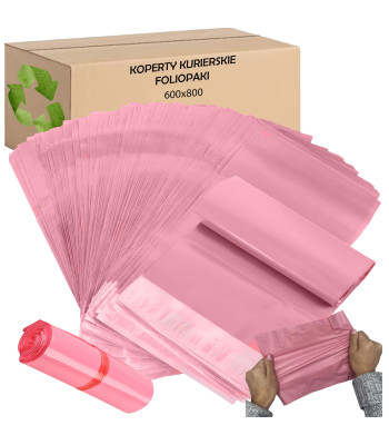 Foliopakai Kurjeriniai Rožiniai 600x800 50 vnt