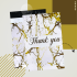 Prabangūs kurjeriniai vokai siuntiniams - Thank You, 255x370 mm, balta/auksinė