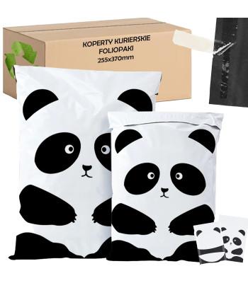 Foliopakai Kurierskiai Panda 255x370 mm 50 vnt