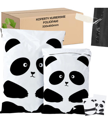 Žaismingi kurjeriniai vokai siuntiniams - Panda, 320x450 mm