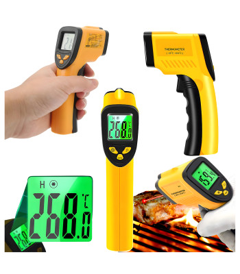 Infraraudonųjų spindulių lazerinis pirometras – bebekontaktis termometras (-50 °C iki +550 °C)