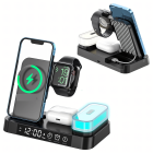 Belaidė įkrovimo stotelė 15W su naktine lempa 4 viename