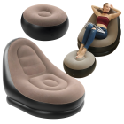 Pripučiamas paplūdimio fotelis su pufu