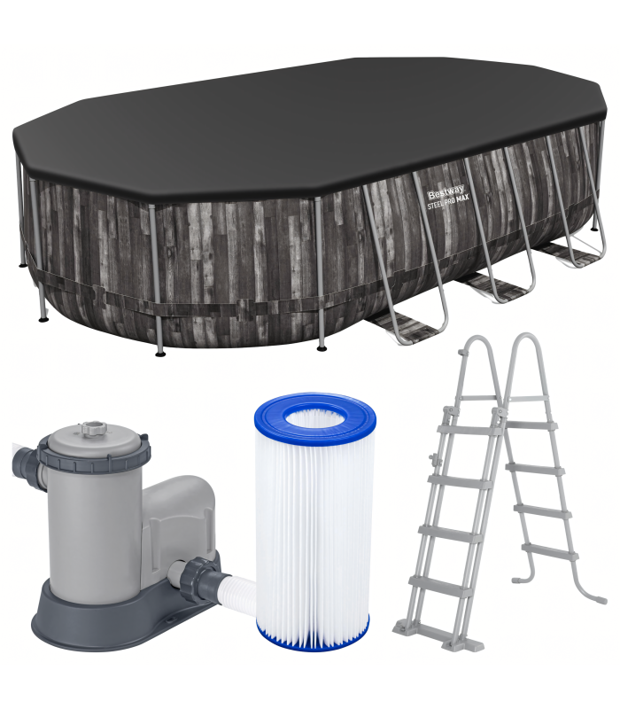 Bestway 5611R Steel Pro Stačiakampis Sodo Baseinas 610x366x122cm