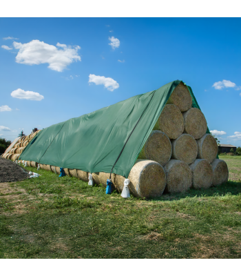 Apsauginė medžiaga šiaudų ir šieno dengimui 9,8x12,5m, stipri, 120g