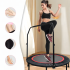 Treniruoklis trampolina sportui su reguliuojama rankena, sulankstomas 100 cm