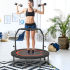 Treniruoklis trampolina sportui su reguliuojama rankena, sulankstomas 100 cm