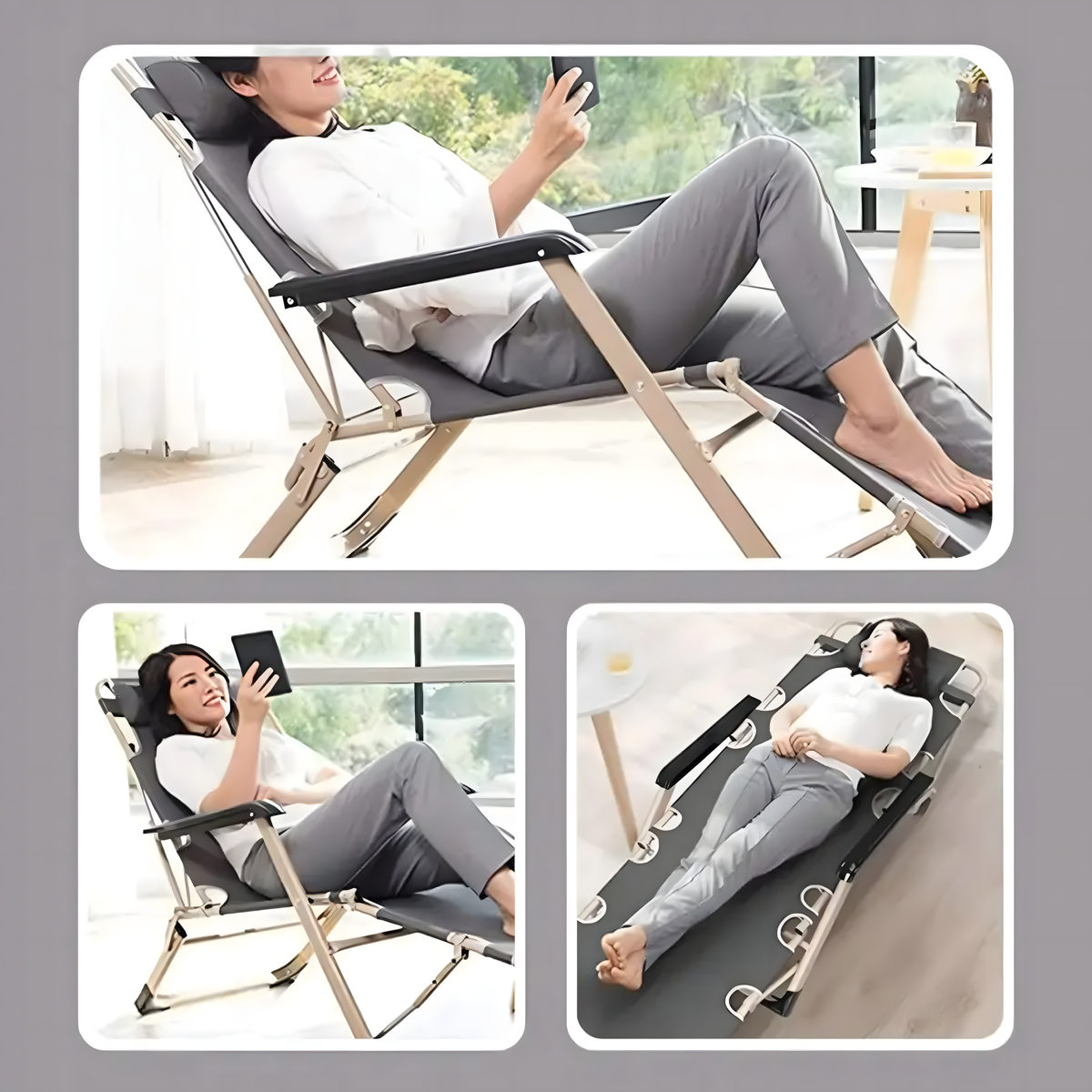 Sulankstoma sodo, paplūdimio ir turistinė gultas su pagalve