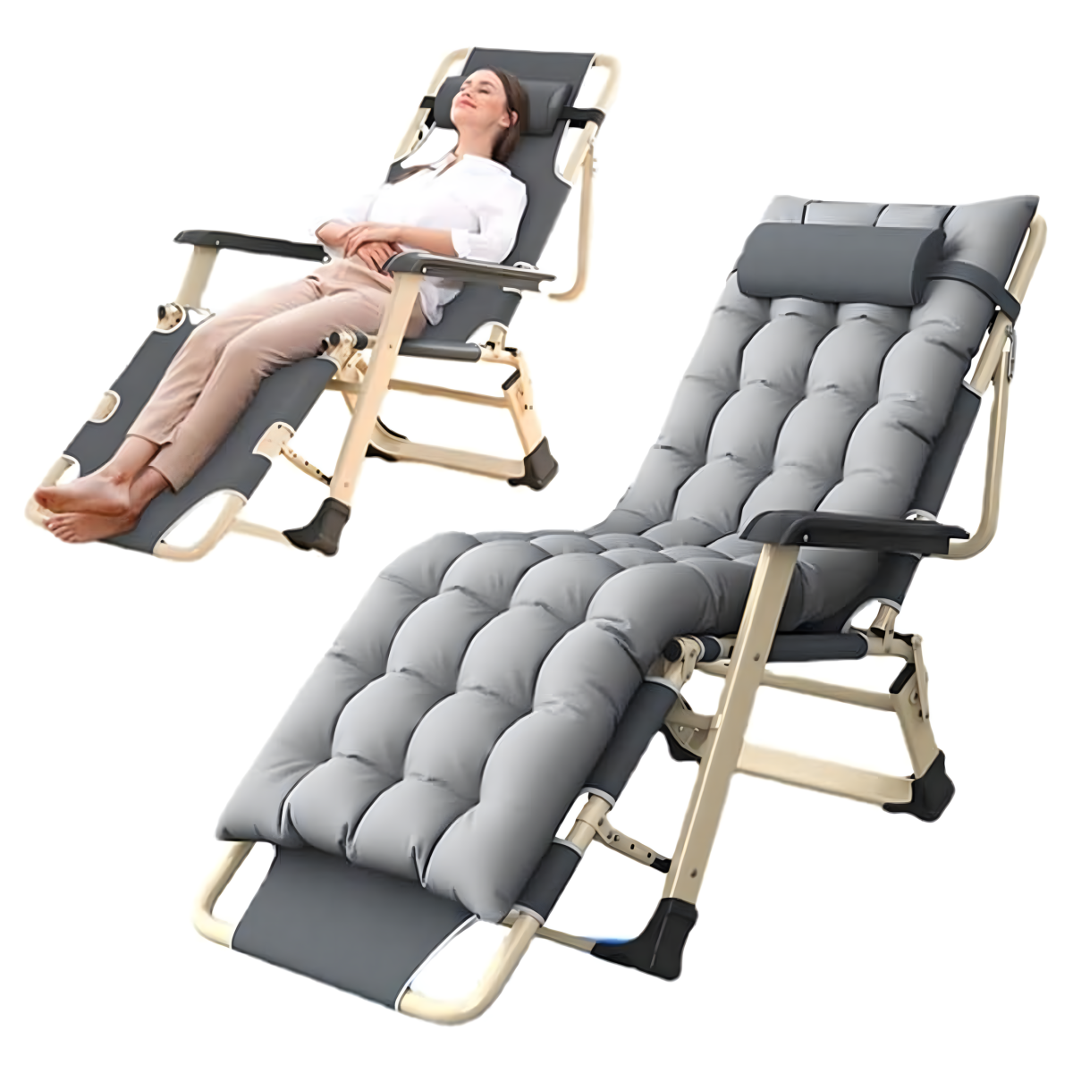 Sulankstoma sodo, paplūdimio ir turistinė gultas su pagalve