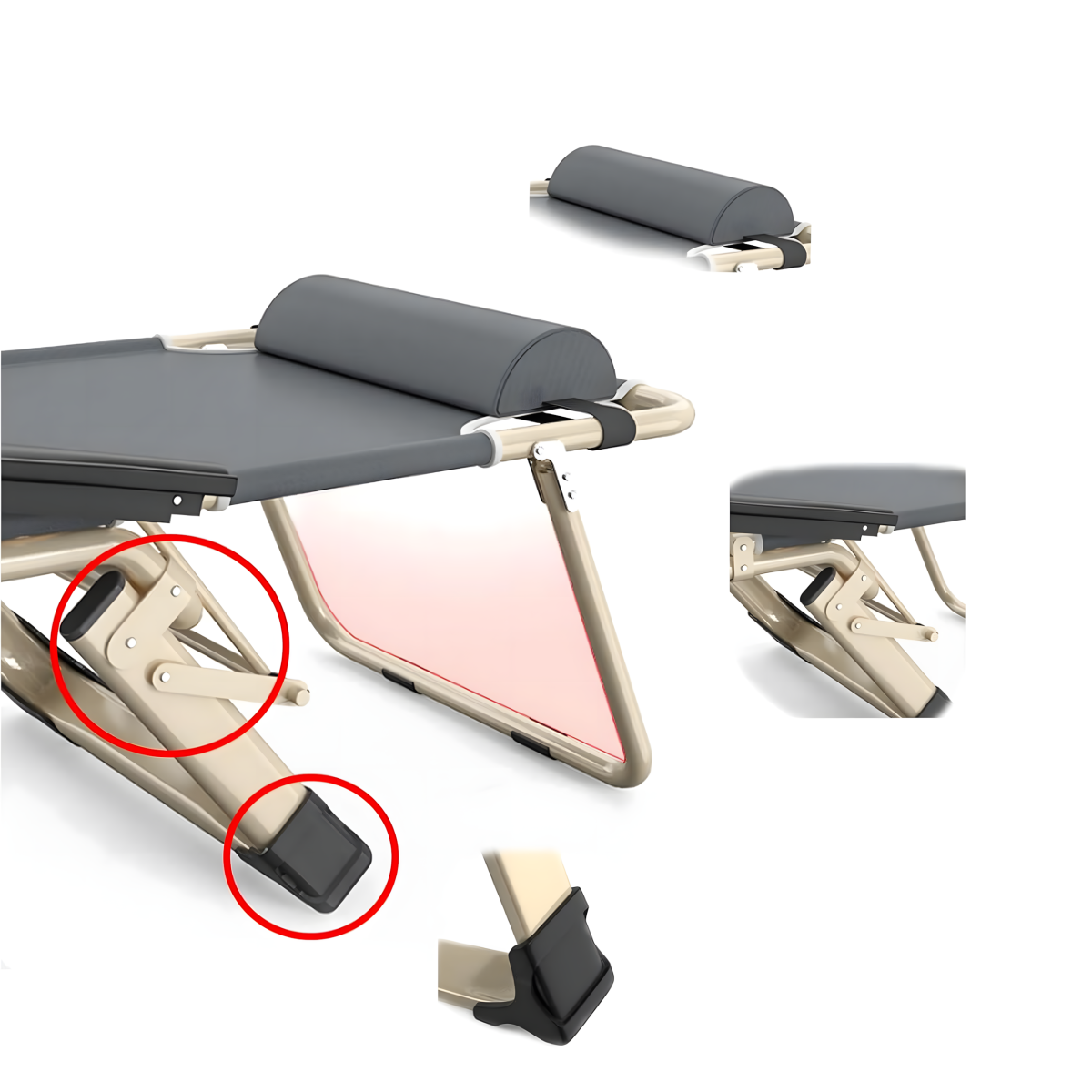 Sulankstoma sodo, paplūdimio ir turistinė gultas su pagalve