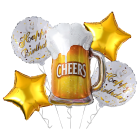 Gimtadienio balionų rinkinys su alaus bokalu Cheers