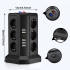 Stovinti Apsauginė Maitinimo Juosta 12 Lizdų + 5 USB Prievadai Reset