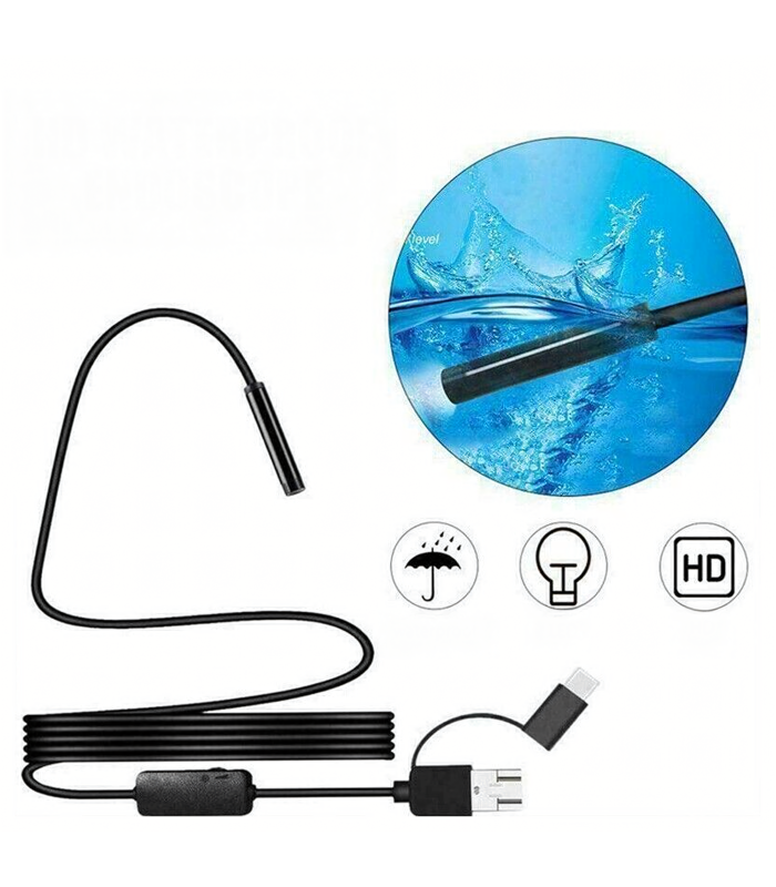 Kamera Endoskopinė Inspekcinė Lanksti LED USB 2m 5,5mm Vandeniui