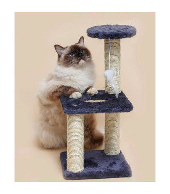 Katės draskyklė su guoliu ir žaislu pele