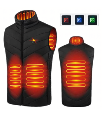Šildoma liemenė su USB jungtimi, 2XL (M), juoda