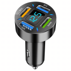 Greita Galinga Automobilinė Įkroviklis 3.1A su LED LCD 4 x USB 66W Greitas Įkrovimas