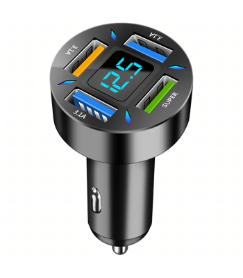 Greita Galinga Automobilinė Įkroviklis 3.1A su LED LCD 4 x USB 66W Greitas Įkrovimas