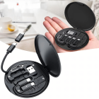 Organizer 5w1 kelioninis telefonui su USB-C, Lightning, Micro USB-A adapteriais