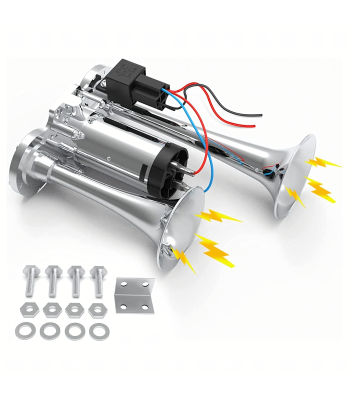 Dvigubas Elektrinis Signalas Trimitas su Kompresoriumi 12V 600 dB