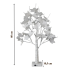 Šviečiantis dekoratyvinis šventinis LED medelis balta berža 60 cm