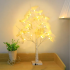 Šviečiantis dekoratyvinis šventinis LED medelis balta berža 60 cm