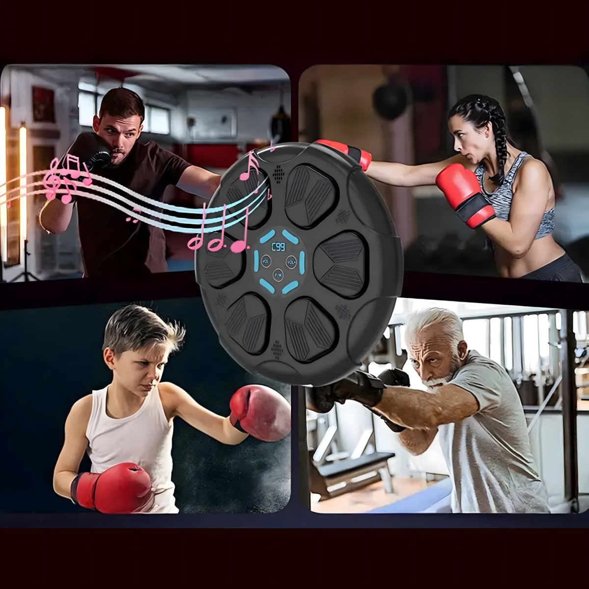 Interaktyvi bokso mašina su Bluetooth ir muzika