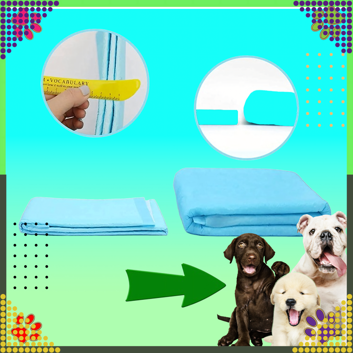 Higieniniai kilimėliai šunims mokytis tuštintis XL 60x90 cm 50 vnt.