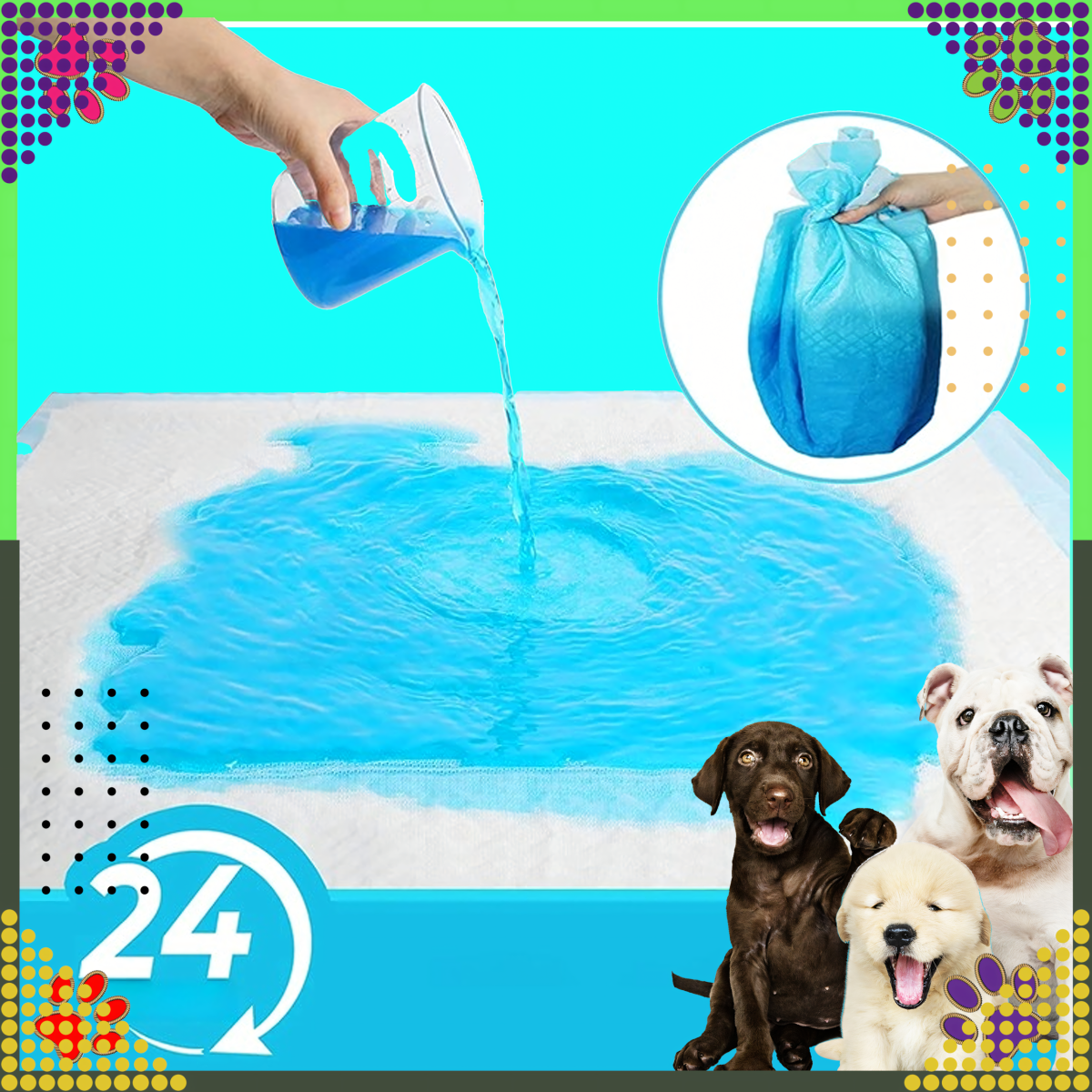 Higieniniai kilimėliai šunims mokytis tuštintis XL 60x90 cm 50 vnt.