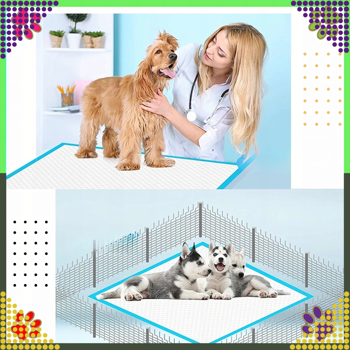 Higieniniai kilimėliai šunims mokytis tuštintis XL 60x90 cm 50 vnt.