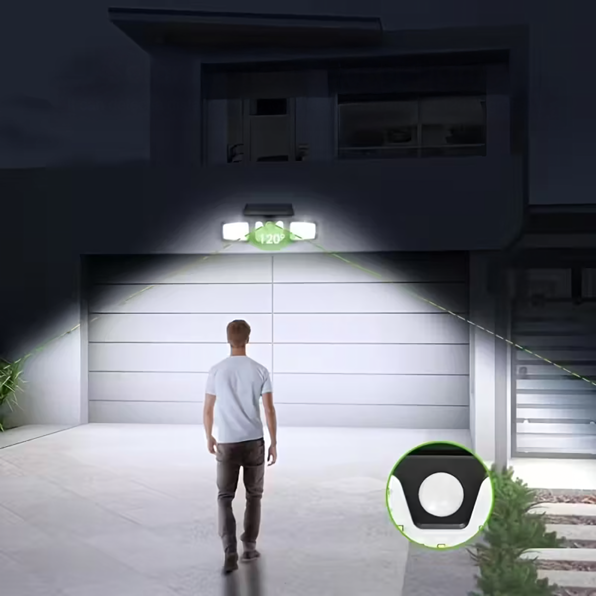 Saulės lempa 74 LED 4in1 išorinis apšvietimas su judesio ir sutemų jutikliu