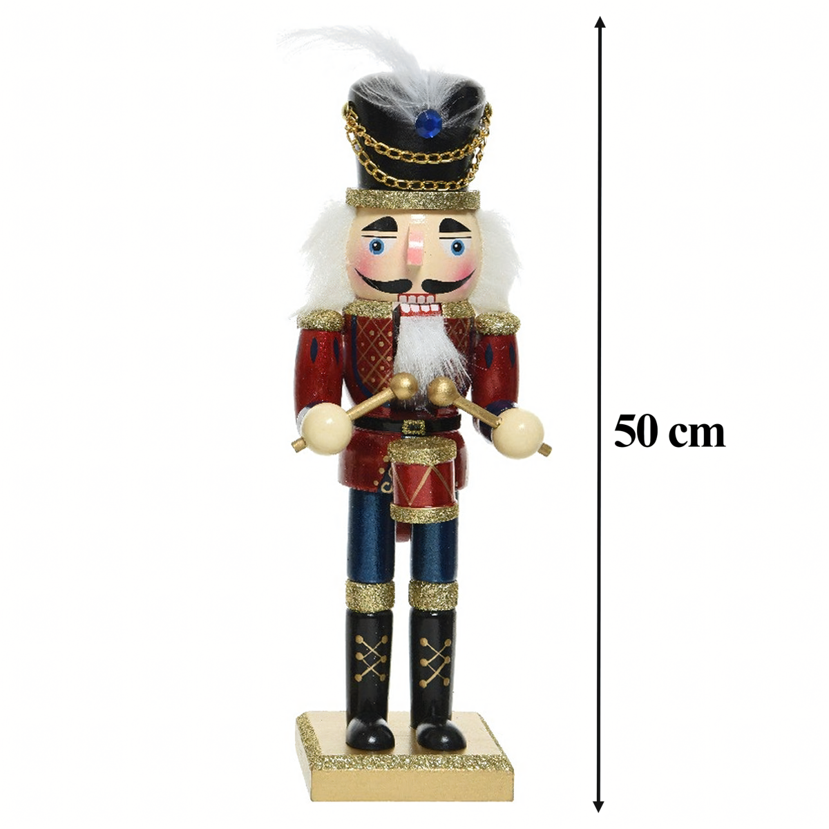 Medinė Kalėdinė Dėdė Riešutų Gliaudytojas Figūrėlė XXL 50 cm