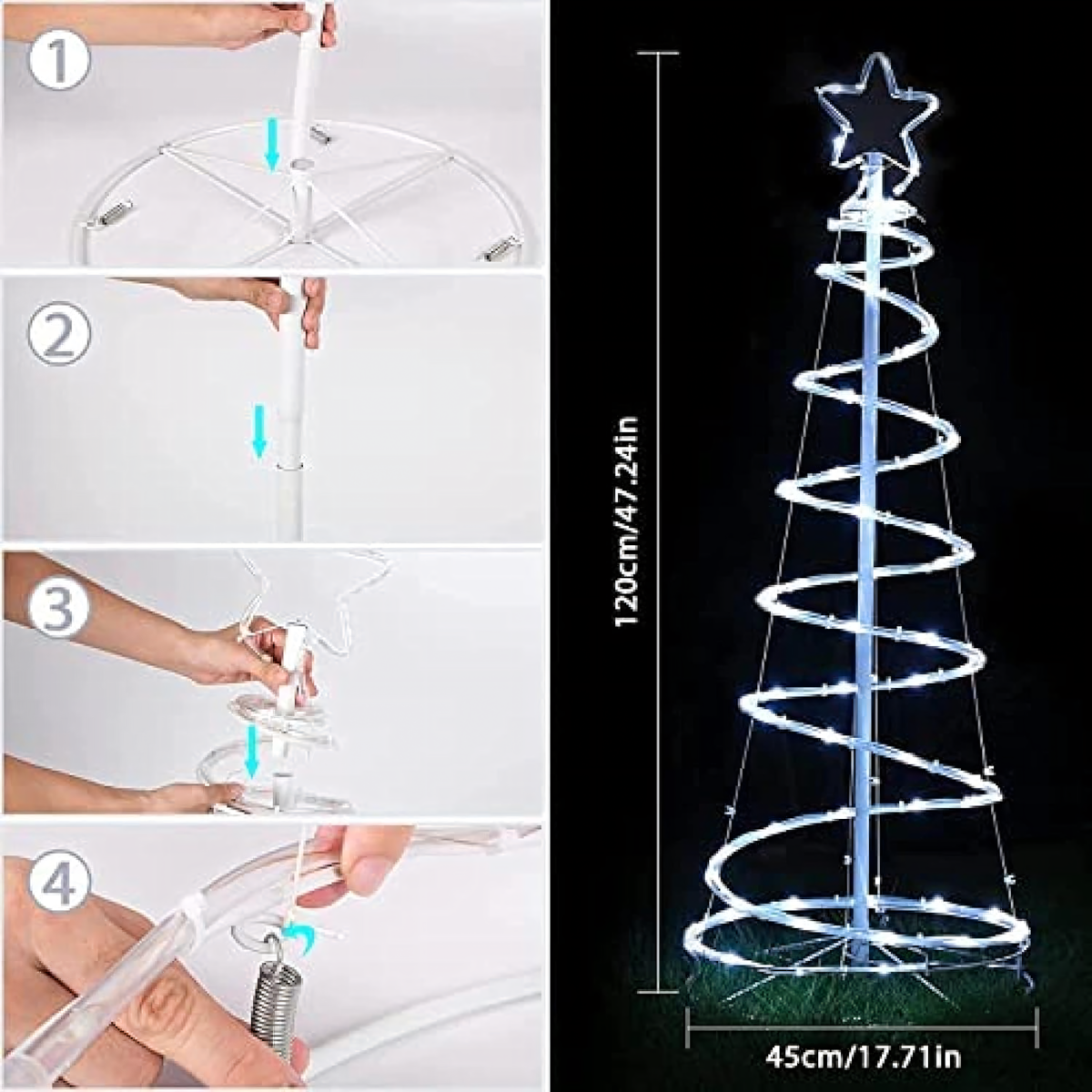 Kalėdinė spiralė LED 120 cm