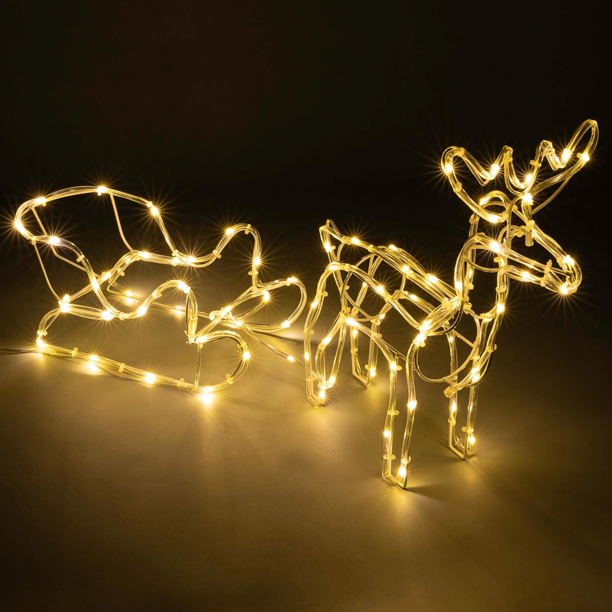 Šventinė šviečianti dekoracija elnias su rogėmis 240 LED