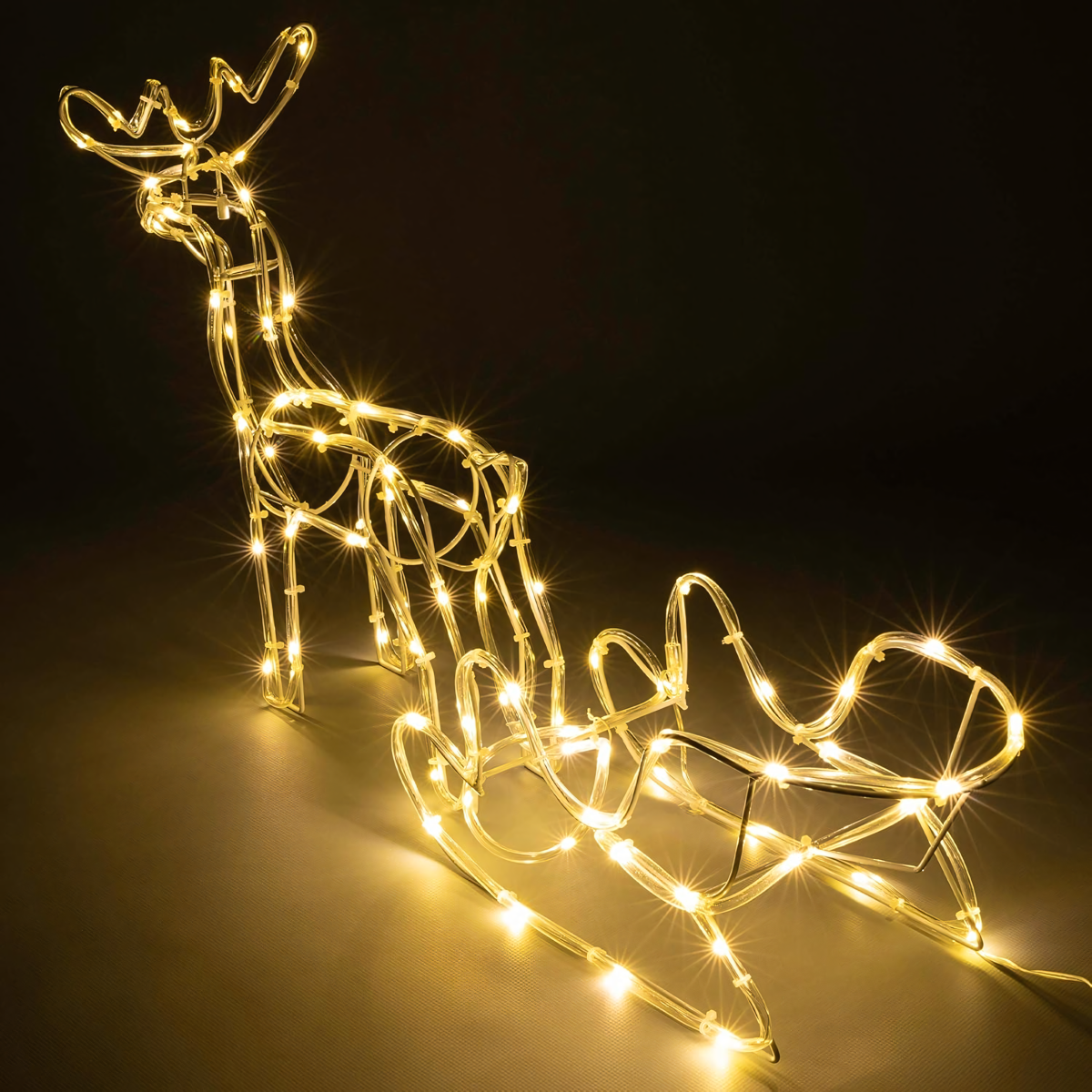 Šventinė šviečianti dekoracija elnias su rogėmis 240 LED