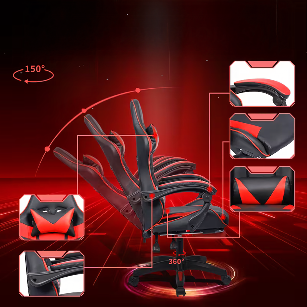 Žaidimų ir biuro kėdė su pakoju