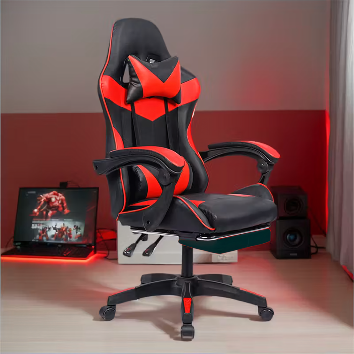 Žaidimų ir biuro kėdė su pakoju