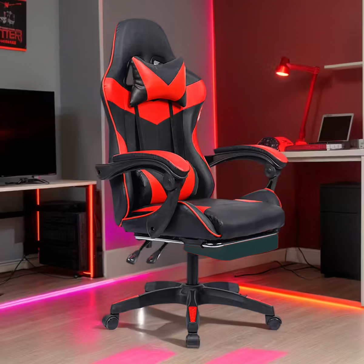 Žaidimų ir biuro kėdė su pakoju