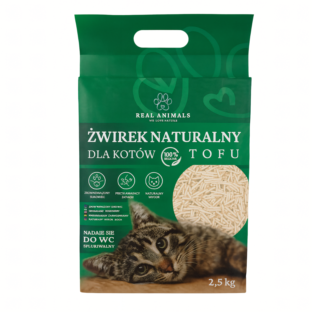 Žirnių kraikas katėms, 2,5 kg