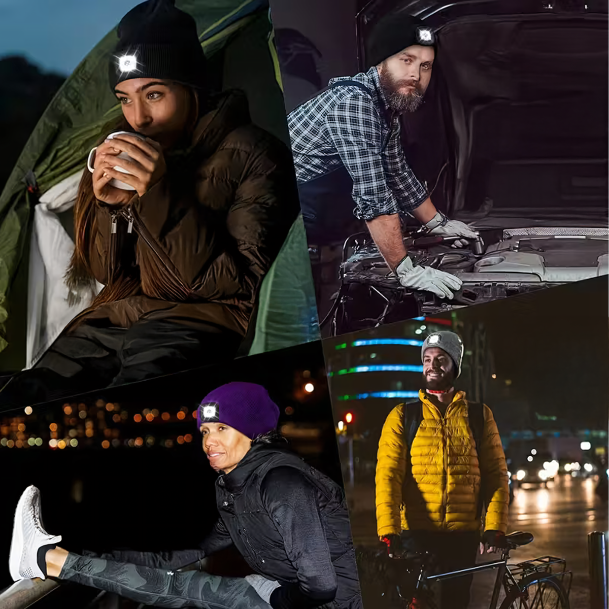 Žieminė kepurė su LED žibintuvėliu