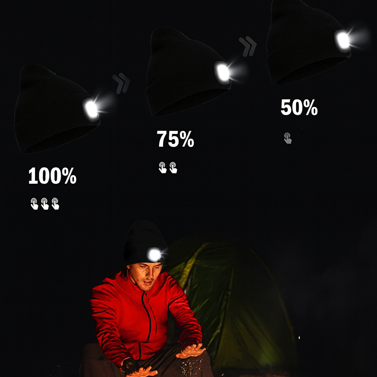 Žieminė kepurė su LED žibintuvėliu