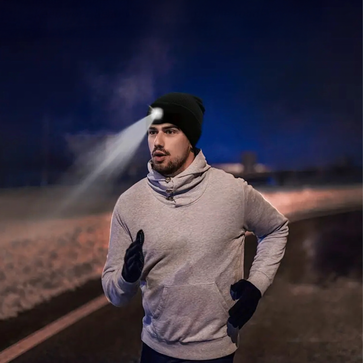 Žieminė kepurė su LED žibintuvėliu