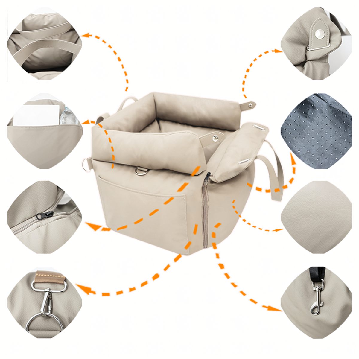 Fotelis–transporteris 2 viename šuniui ir katei 55x50 cm