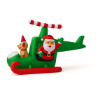 Šventinis Kalėdų Senelis su Rogėmis - Pripučiamas Papuošimas