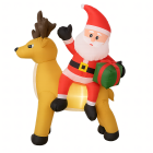 Pripučiama Kalėdų senelio su elniu dekoracija 1,5 m