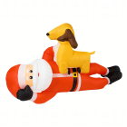 Pripučiamas Kalėdų Senelis su Elniu 2,1 m Šventinė Dekoracija