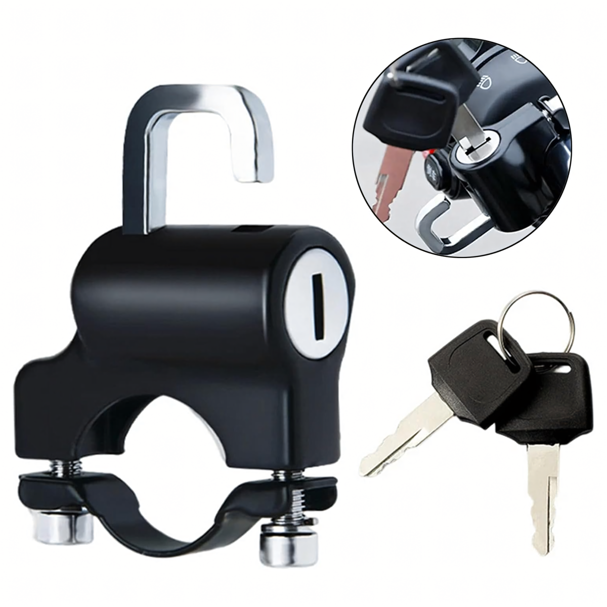 Motociklo šalmo apsauga nuo vagystės