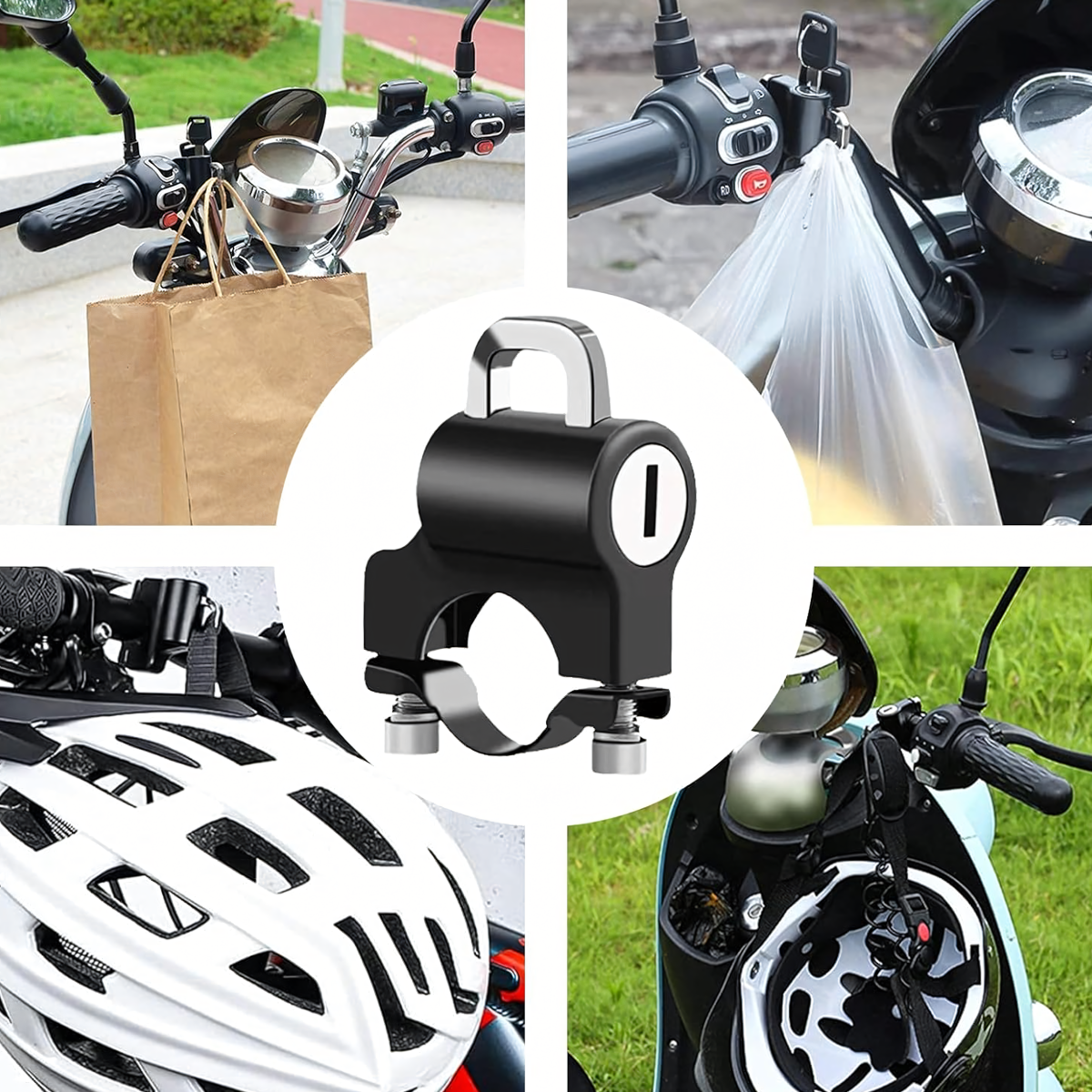 Motociklo šalmo apsauga nuo vagystės