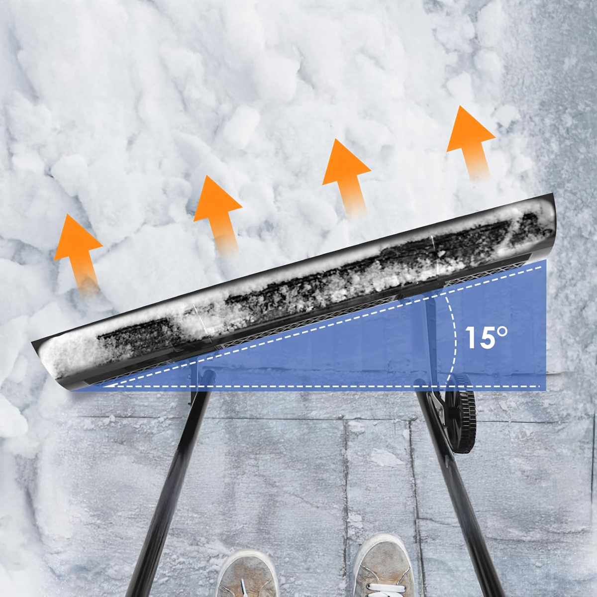 Sniego kastuvas su ratais 95 cm