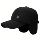 Šilta žieminė vyriška kepurė su snapeliu ir ausinėmis