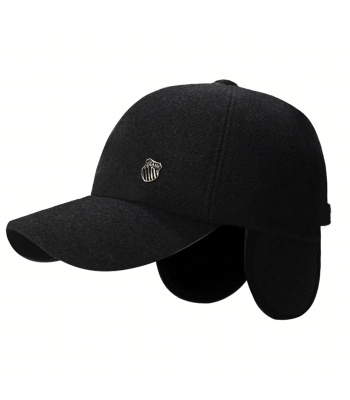 Šilta žieminė vyriška kepurė su snapeliu ir ausinėmis